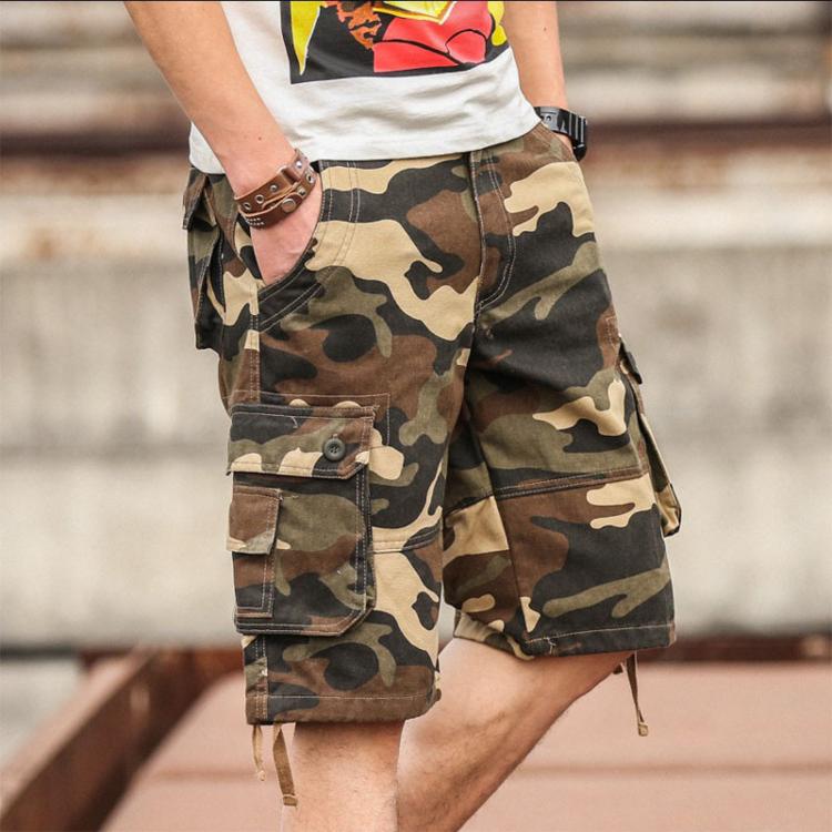 all in one place בגדי גברים Summer Men's Camouflage Camo Cargo Shorts Casual Cotton Baggy Multi Pocket Army Military Plus Size 44 Breeches Tactical Short
