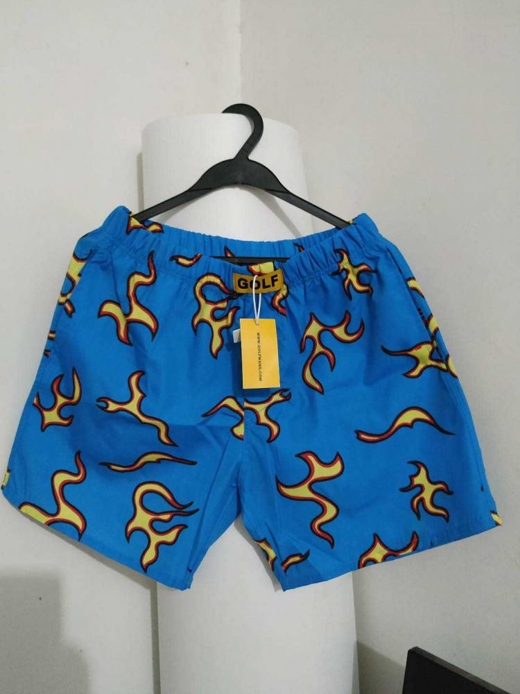 all in one place בגדי גברים High New Novelty high Men Comfortable Tyler The Creator Golf Fire Flame Skateboard Street Cotton Casual Shorts #AB6