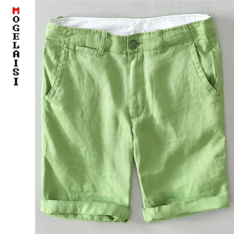 all in one place בגדי גברים New summer 100% linen shorts men solid Comfortable casual shorts Straight Button Waist shorts bermuda Asian size 1921