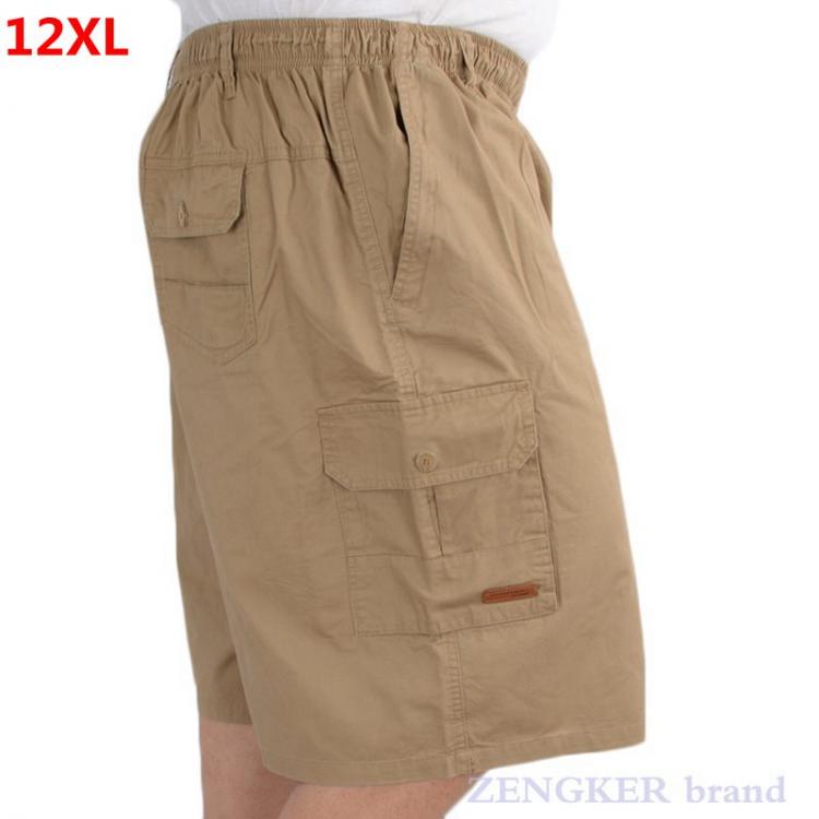 all in one place בגדי גברים Summer plus size shorts cotton shorts high waist fat pants men's pockets with zipper beach pants 9XL 10XL 11XL 12XL