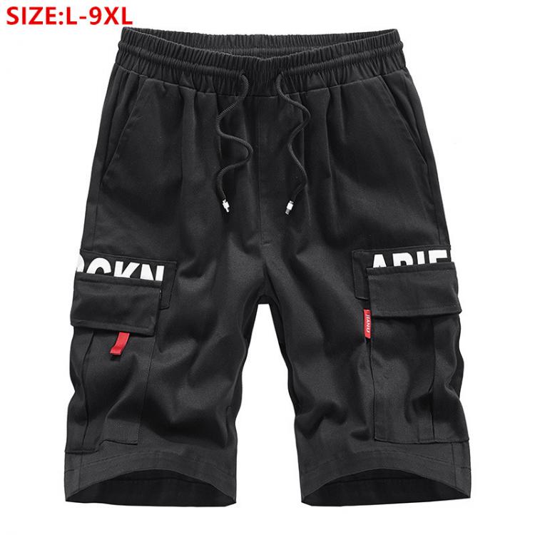 all in one place בגדי גברים Cargo Shorts Men Cotton Mens Summer Man Black Plus Size 6XL 7XL 8XL 9XL Loose Casual Male Pocket Elastic Blue Stretched Short