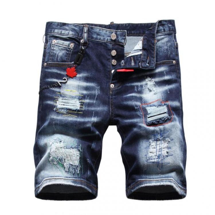 all in one place בגדי גברים Men Blue Denim Shorts Holes Shorts Jeans High Quality Male Cotton Stretch Casual Shorts Jeans New Summer Light Blue Jeans 42