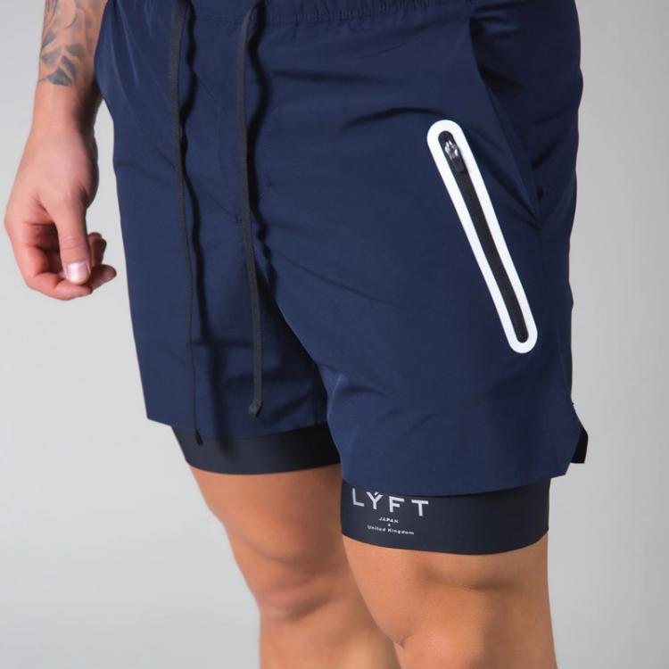 all in one place בגדי גברים 2021 New Men's Two-in-one Running Sports Pants Jogging Fitness Training Quick-drying Men's Gym Slim Pocket Zipper Casual