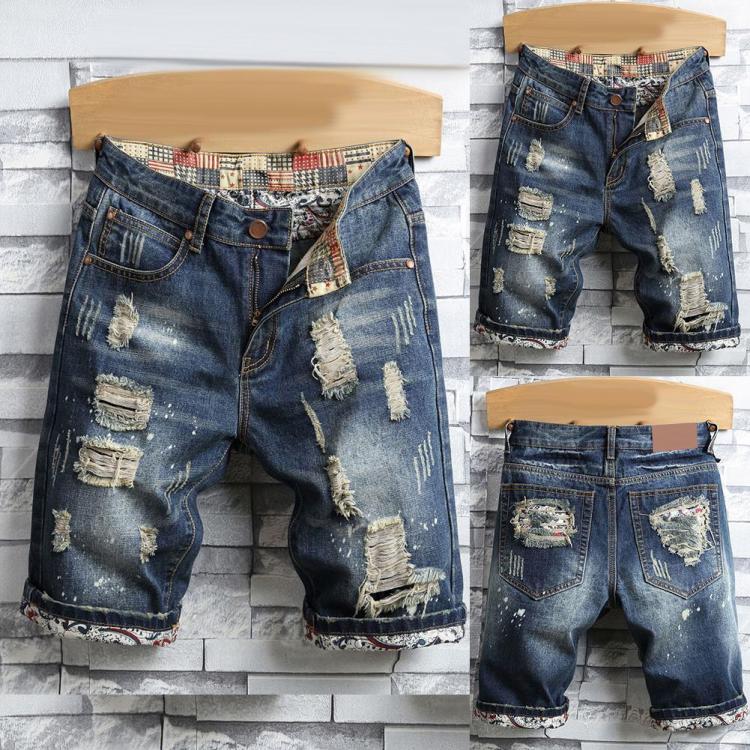 all in one place בגדי גברים Retro Summer Men Ripped Denim Shorts Jeans Destroyed Hole Plus Size Fifth Pants