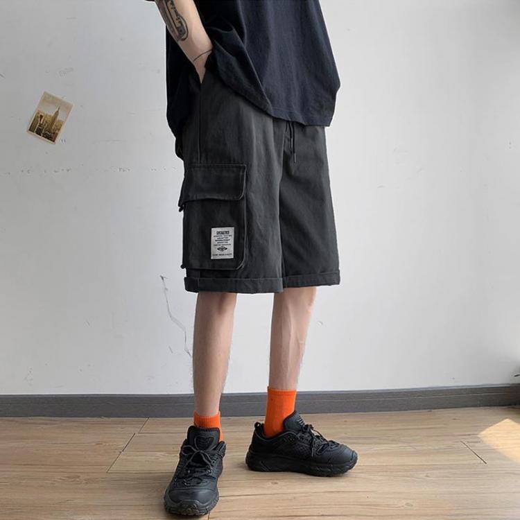 all in one place בגדי גברים Male Plus Size Cargo Pants Summer Cotton Men's Loose Work Casual Outdoor Multi Pocket Hot Breeches Lace-Up Sweatpants Shorts