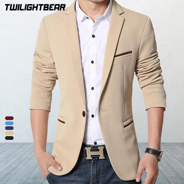 all in one place בגדי גברים Brand Mens Casual Blazers Autumn Spring Fashion Slim Suit Jacket Men Blazer Masculino Clothing Vetement Homme M~5XL HF1415
