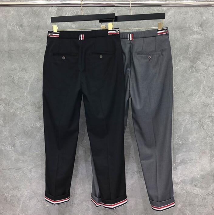 all in one place בגדי גברים 2021 Fashion TB THOM Brand Cropped Pants Men Casual Wool Suit Pants Men's Business Black Spring Autumn Formal  Trousers