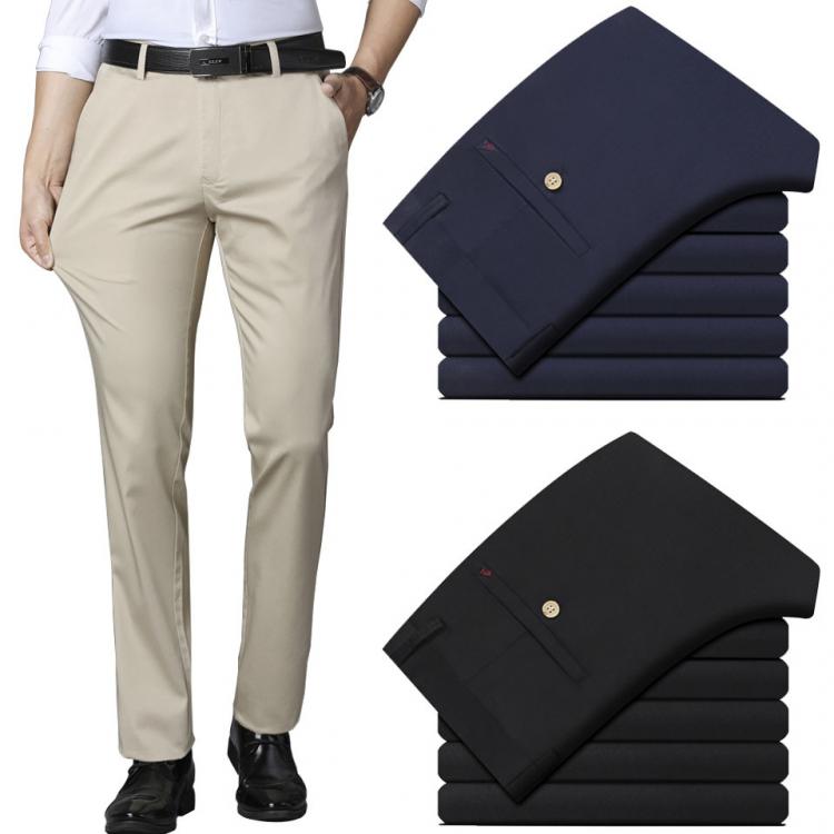 all in one place בגדי גברים New Fashion Summer Casual Elastic Lightweight Pants High Waist Straight  Slim Fit Men Cool Refresh Bussiness Trousers For Men