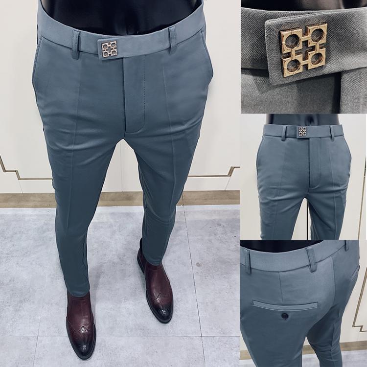 all in one place בגדי גברים Spring 2021 New Men's Suit Pants Fashion Business Casual Slim Dress Pants Men's Street Wear Social Formal Pantalon Cloth