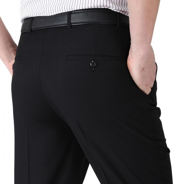all in one place בגדי גברים Summer Men Business Thin Silk Pants 29-56 Male Big Size Formal Classic Black Breathable Office Baggy Suit Trousers For Mens