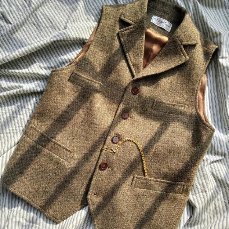 all in one place בגדי גברים Brown Men Suit Vests Black Waistcoat Vest Man Steampunk Jacket Striped Tweed V-neck Slim Fit Gilet Homme Wedding Clothing