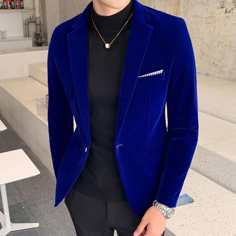 all in one place בגדי גברים 2021 Brand clothing Men Golden velvet suit/Male slim High quality business Blazers/Groom's Wedding Dress Men's jacket cl