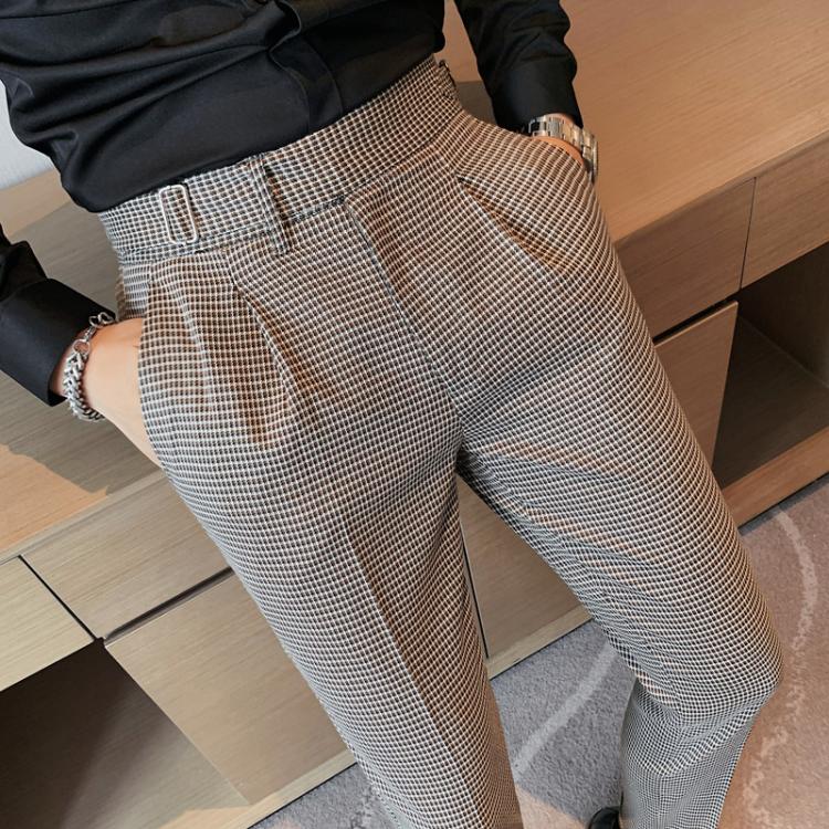 all in one place בגדי גברים 2021 Brand clothing British Style Dress Suit Pant Man Plaid Suit Pant Men Designer Gentlemen Business Casual Work Pant Trousers