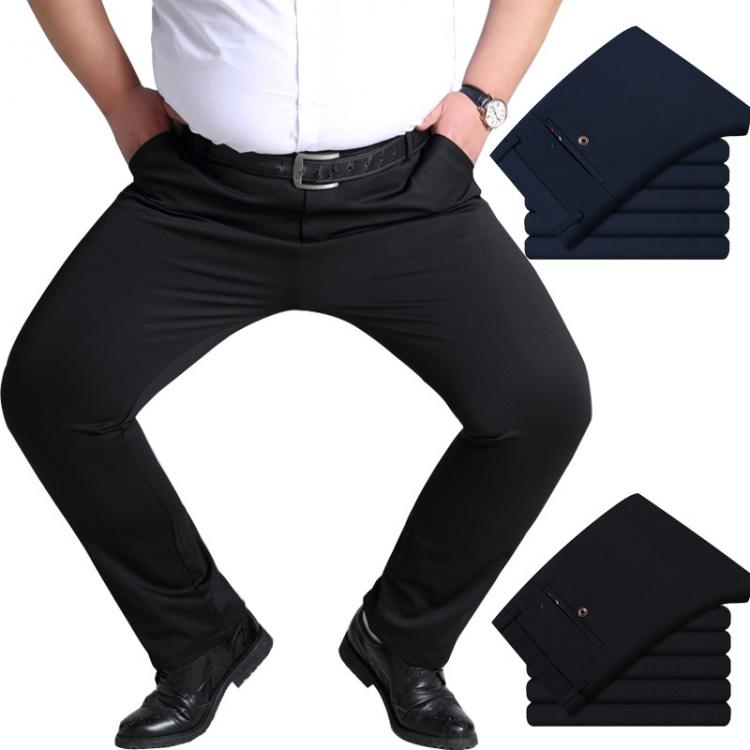 all in one place בגדי גברים Spring Casualwear Lightweight Plus Size 50 52 Pants High Waist Straight High Quality 100% Cotton Men Bussiness Trousers For Men