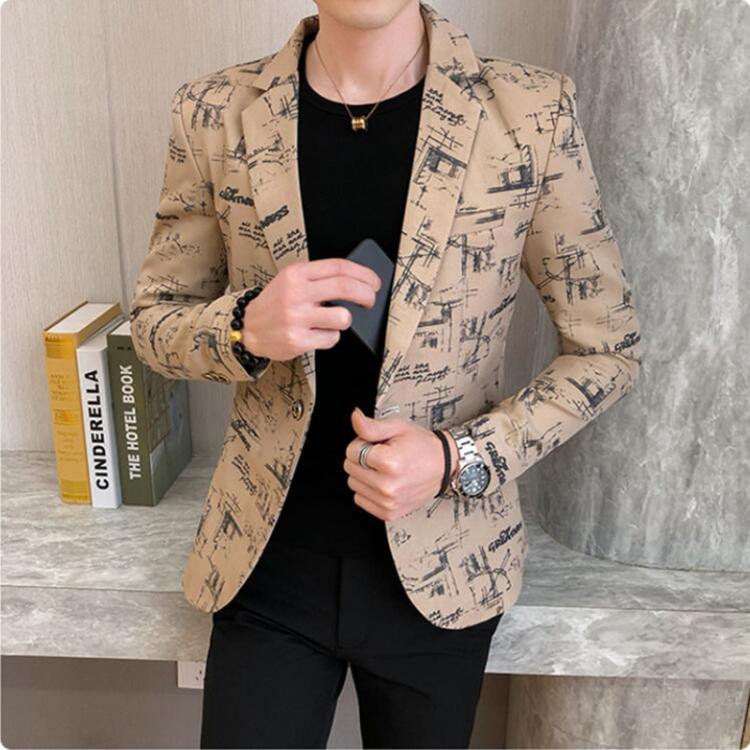 all in one place בגדי גברים 2021 Brand clothing Fashion Men's Spring high quality Leisure business suit/Male printing Casual Blazers jacket Plus size S-3