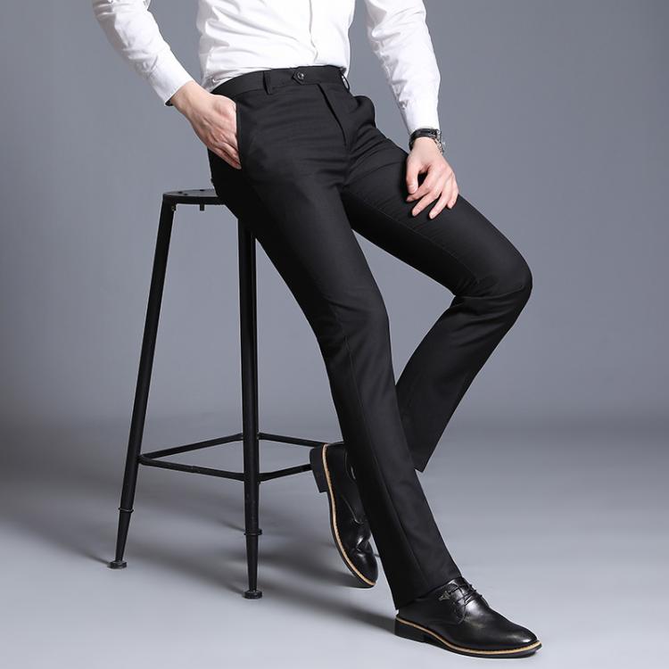all in one place בגדי גברים New Men Suit Pants Summer Men Dress Pants Straight Business Office Trousers Mens Formal Pants Classic Male Black Dress Trousers