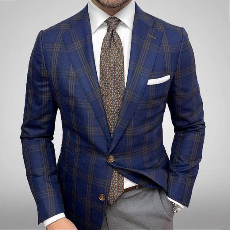 all in one place בגדי גברים Men Blazer Slim Fit 2021 Spring Autumn New Plaid Men's Suit Jacket Korean Casual Fashion Men Clothing