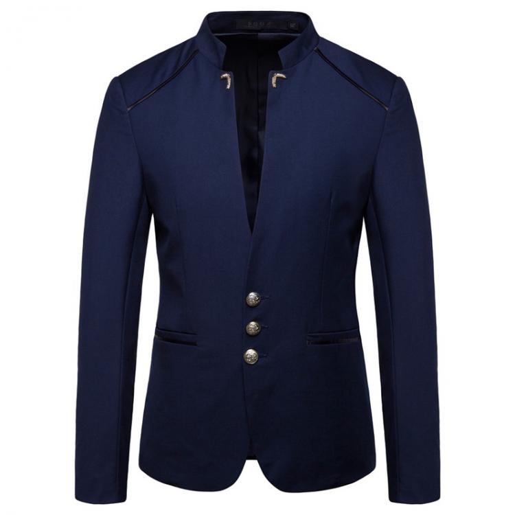 all in one place בגדי גברים 2021 autumn new men's fashion blazer men's fashion stand collar three button suit jacket men's Slim large size suit
