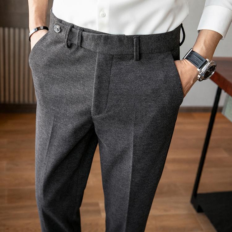 all in one place בגדי גברים 2020 autumn Woolen men business dress pants casual slim fit wedding suit pant Office social trousers pantalon homme classique