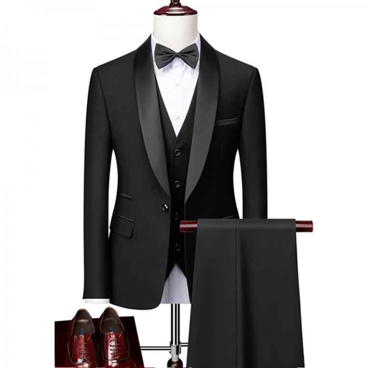all in one place בגדי גברים Men Skinny 3 Pieces Set Formal Slim Fit Tuxedo Prom Suit / Male Groom Wedding Blazers High Quality Dress Jacket Coat Pants Vest
