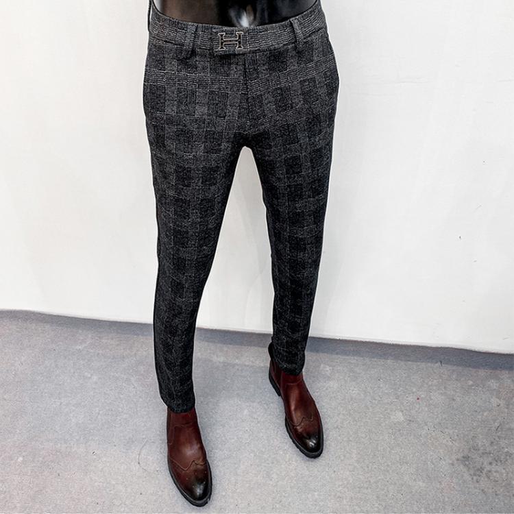 all in one place בגדי גברים Men's Suit Trousers 2021 Autumn and Winter New Woolen Small Feet Slim Straight Dress Pants Men's Clothing Plaid Suit Pan