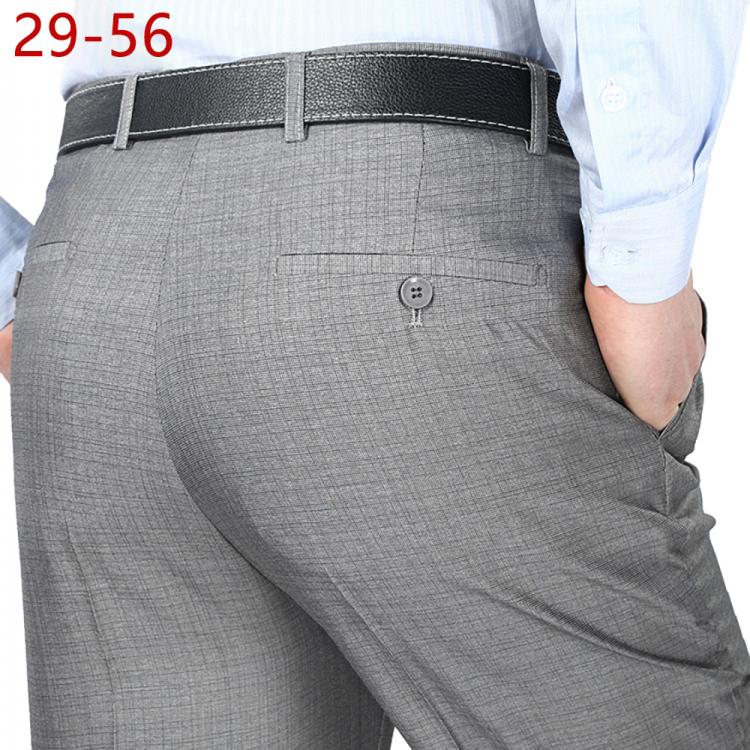 all in one place בגדי גברים Big Size 29-56 Summer 2021 Wrinkle-Resistant Black Suit Pants Mens Clothing Baggy Double Pleated Classic Dress Pants Trousers