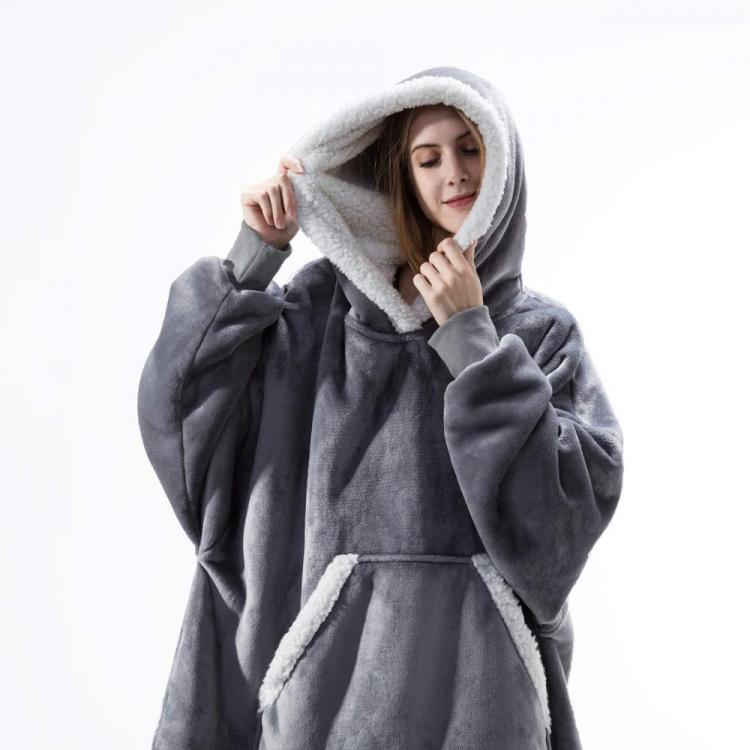 all in one place בגדי גברים Oversized Hoodie Blanket with Sleeves Men Women Sweatshirt Winter Fleece Streetwear Sherpa Giant Hoodies sudaderas con capucha