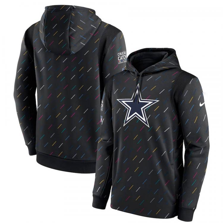 all in one place בגדי גברים Dallas Men's Cowboys  Sweatshirts Crucial Catch Therma Pullover Hoodie Charcoal  S-4XL