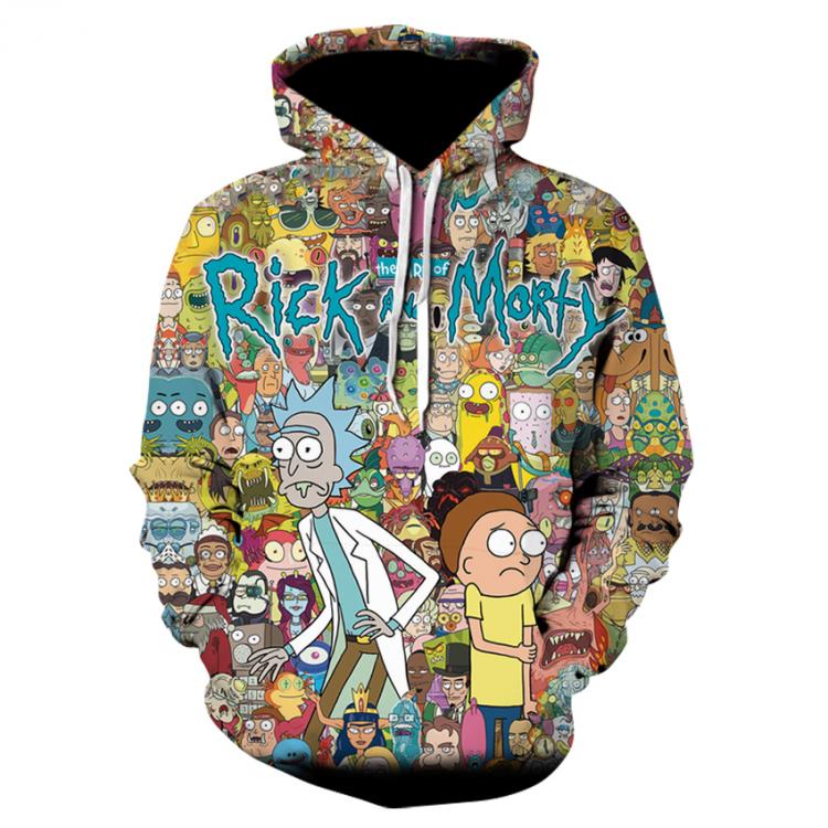 all in one place בגדי גברים 2021 autumn and winter new 3D printing Rick men's size hoodie