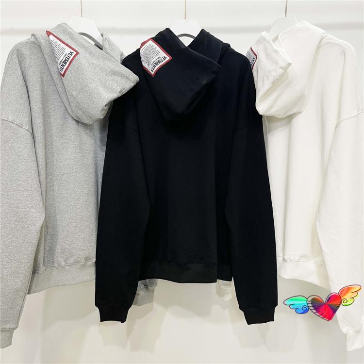all in one place בגדי גברים VETEMENTS Hoodie 2021 Men Women 1:1 High Quality Vetements Patch Logo Hoodie Slightly Oversize Pullovers VTM Sweatshirts