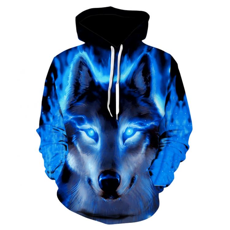 all in one place בגדי גברים Fashion Men Wolf Animal 3D Printed Hooded Hoodies Men / Women's Shinning Wolf Design Sweatshirts 3D Harajuku Hoody