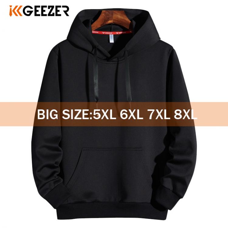 all in one place בגדי גברים Men Hoodies 5XL 6XL 7XL 8XL Hooded Sweatshirts Men Hood Streetwear Male Black 2020 Spring Autumn Casual Solid Color Long Sleeve
