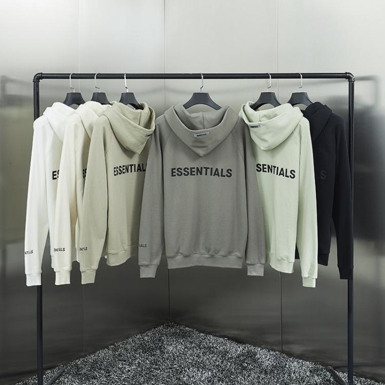 all in one place בגדי גברים Fw19 classic trend brand Kanye West ESSENTIALS zipper Hoodie Sweatshirt rubber lettered hip hop loose Unisex oversize Hoodie