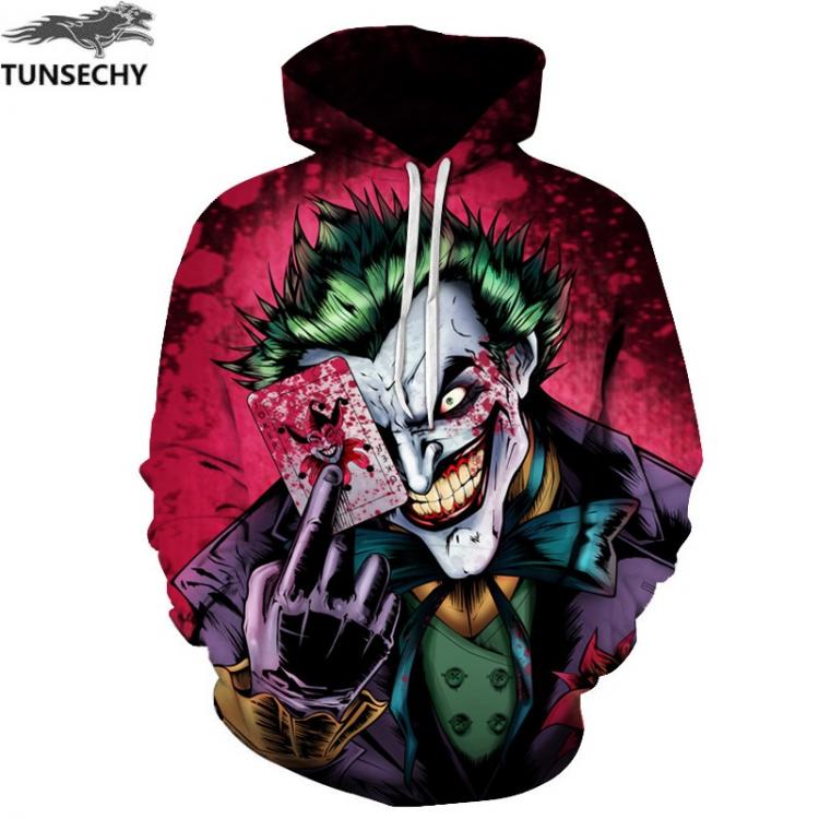 all in one place בגדי גברים TUNSECHY New Sweatshirts Men Brand Hoodies Men Joker 3D Printing Hoodie Male Casual Tracksuits Size S-XXXL Wholesale and retail