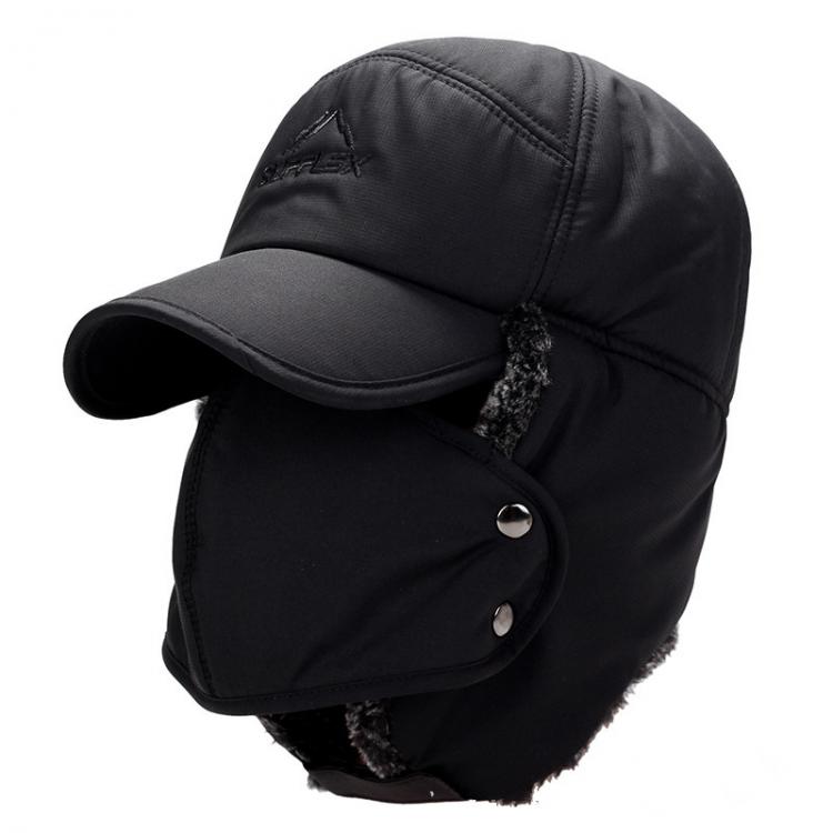 all in one place אביזרי גברים Bomber Hats Warm Plush Ear Flaps Breathable Mask Neck Thicken Winter Cycle Cap Scarf Set Women Men Warm hat