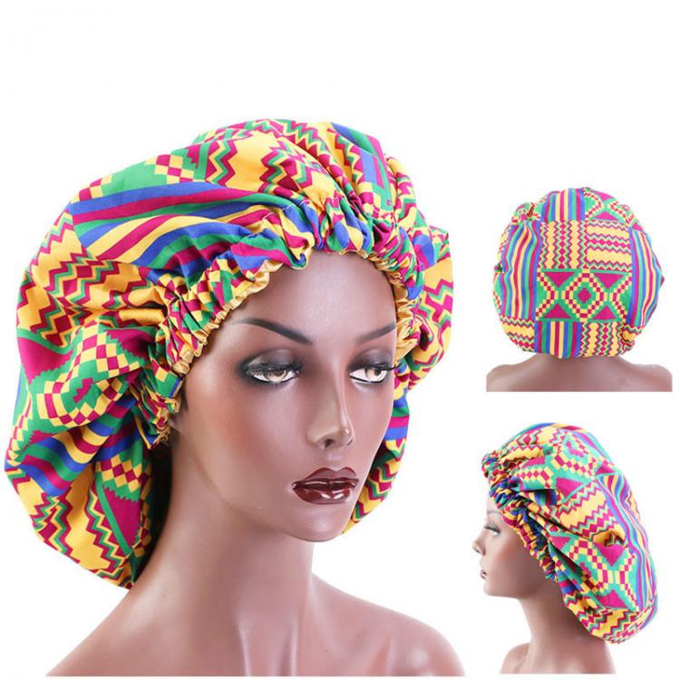all in one place אביזרי גברים African Pattern Print Bonnet Hijabs Hat Women Night Sleep Cap Double Layer Satin Turban Extra Large Head Wear Lady Head Wrap Hat