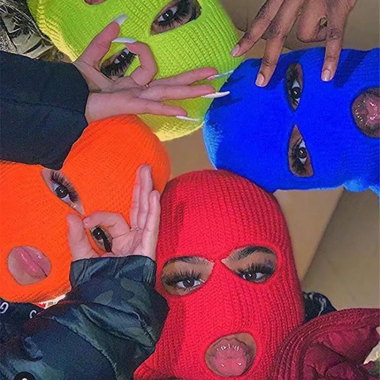 all in one place אביזרי גברים Black cycling winter hats unisex funny mask hat handmade wool knit bonnet halloween party ski beanie caps czapka zimowa touca