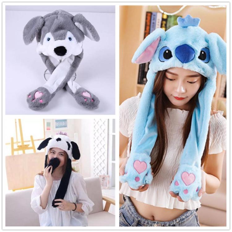 all in one place אביזרי גברים Rabbit Hat Moving Ears Cute Cartoon Toy Hat Airbag Kawaii Funny Toy Cap Kids Plush Toy Birthday Gift Hat for Girls