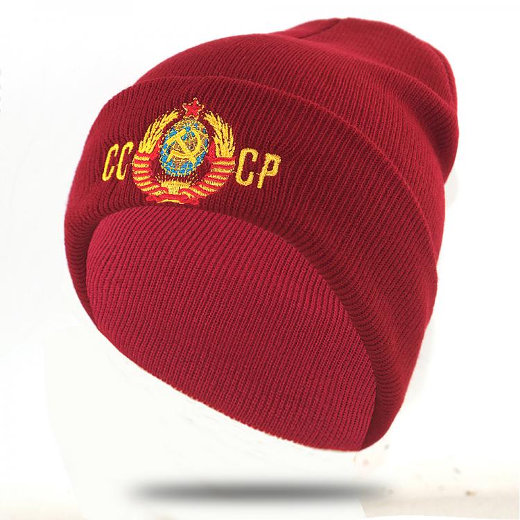 all in one place אביזרי גברים embroidery CCCP USSR hat cotton flexible warm beanie hats for Autumn Winter Russia knitted beanies cap unisex