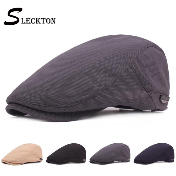 all in one place אביזרי גברים SLECKTON Men's berets cap for men Casquette Casual Flat Newsboy Caps Fashion Peaked Cabbie Cap French Herringbone Hat for Uni