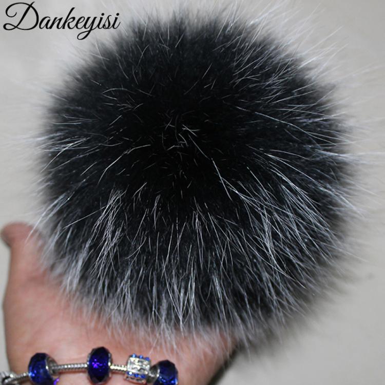 all in one place אביזרי גברים Fluffy Real Fox Fur Pompoms with Button 13-15cm DIY Fox Fur Pom Poms Balls Natural Fur Pompon For Scarves Hats Bags  Accessories
