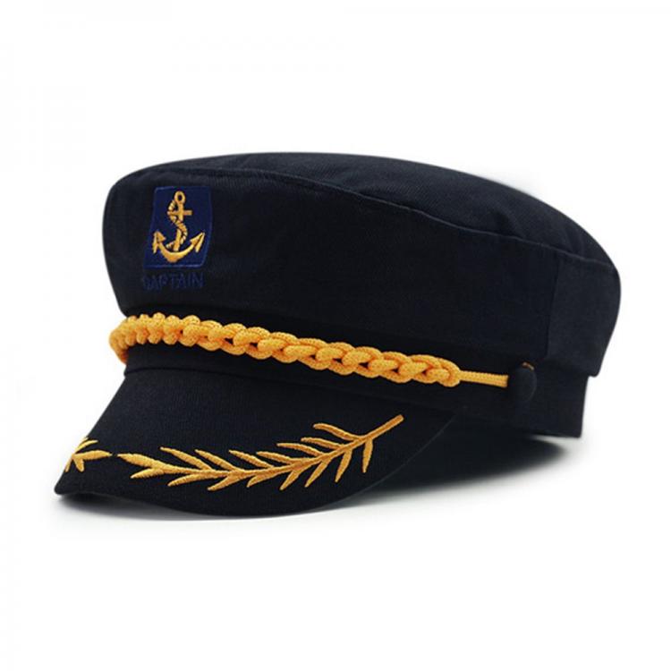 all in one place אביזרי גברים Black Adult Yacht Military Hats Boat Skipper Ship Sailor Captain Costume Hat Adjustable Cap Navy Marine Admiral For Men Women