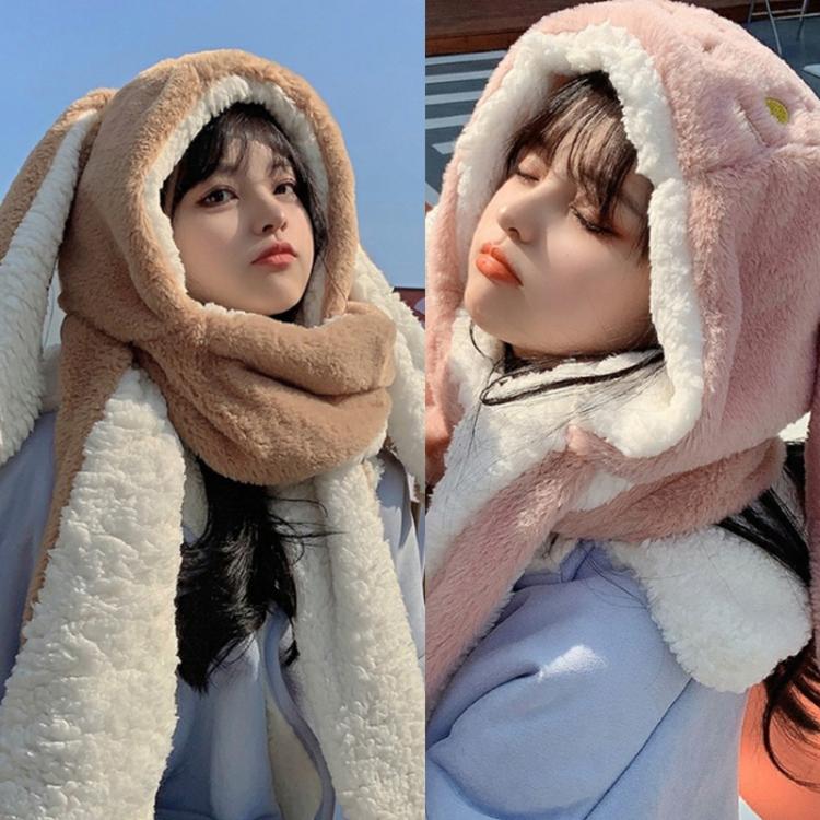 all in one place אביזרי גברים Sweet Cartoon Rabbit Ear Hat Cute Winter Gift Windproof Scarf and Gloves Set Cute Winter Thick Hoodies Scarf with Mitten