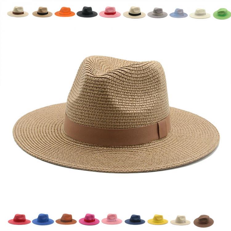 all in one place אביזרי גברים Women's Hat Men Bucket Khaki Ribbon Band Men's Hat Straw Summer Panama Formal Outdoor Party Picnic Bucket Hat Sombreros 