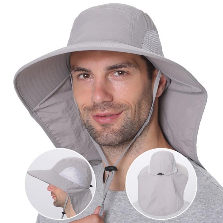 all in one place אביזרי גברים Summer UPF50+ Sun Hat For Women Men Breathale Mesh Bucket Hat With Neck Flap Outdoor Long Wide Brim Hiking Fishing Hats
