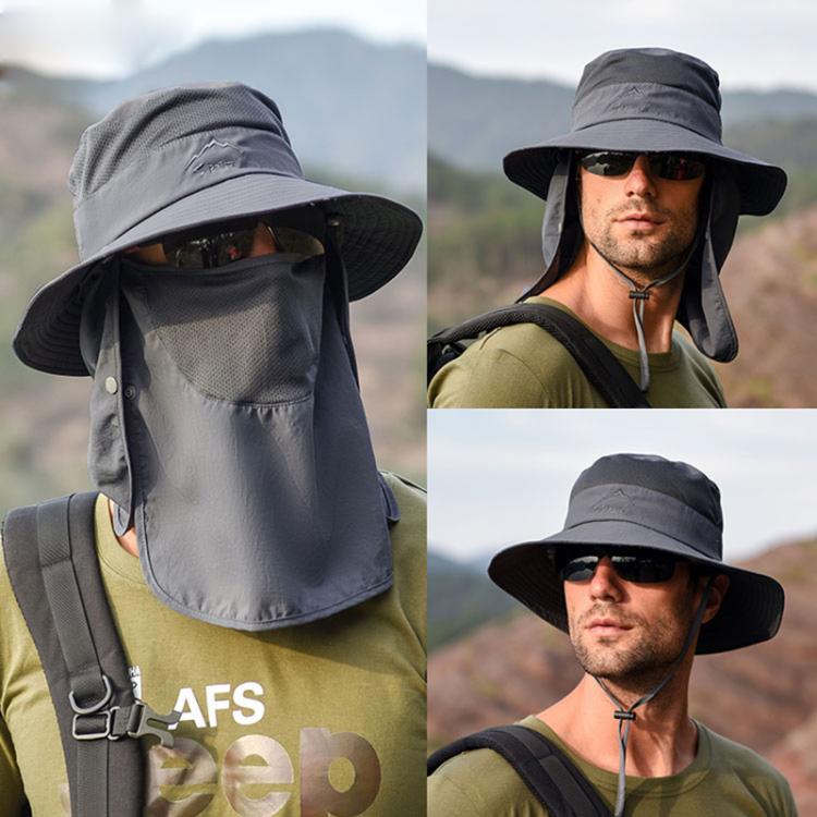 all in one place אביזרי גברים Summer Quick-drying Boonie Men Women Hat Outdoor Face Mask Wide Brim Bucket Hat Sun Protection Wide Brim Cap for Fishing Hunting