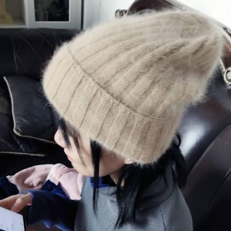 all in one place אביזרי גברים 2020  Men's and women's all-purpose knitted warm fashionable hat Mink  cashmere earmuff hat  hat  M20202