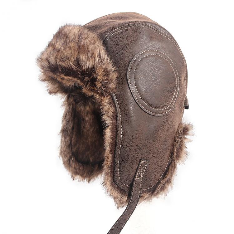 all in one place אביזרי גברים Ushanka Trapper Bomber Hat Men 2021 Winter Soft Leather Russian Soviet Earflap Pilot Hats Gorro ruso Faux Fur Caps