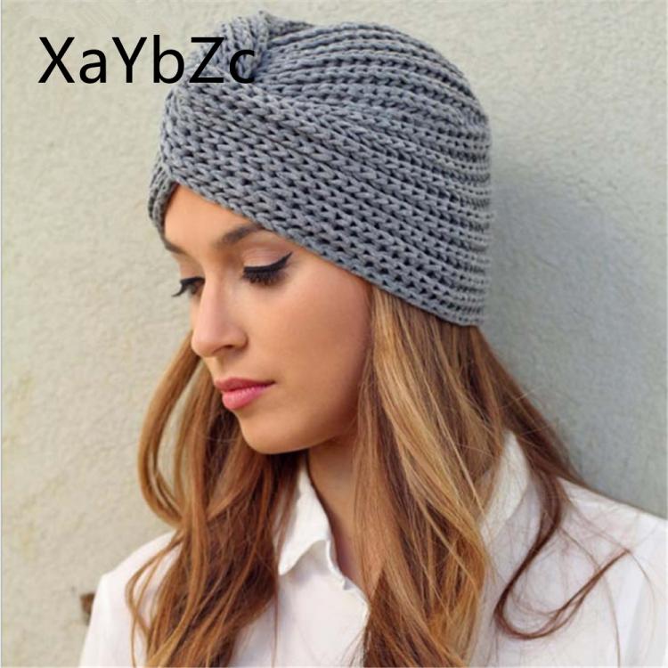 all in one place אביזרי גברים Women's Knitted Turban Hats bohemia turban cashmere cross wrap head Indian hat wool knitting  bonnet turbante cap ready to