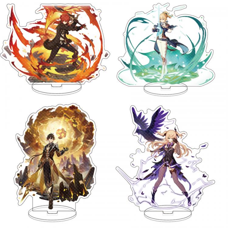 all in one place אביזרי גברים Hot Game Genshin Impact Zhongli Xinyan Cosplay Acrylic Figure Cartoon Stand Model Plate Desk Decor Standing Sign Collections